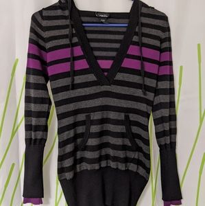 Rue 21 v neck sweater with hood size small